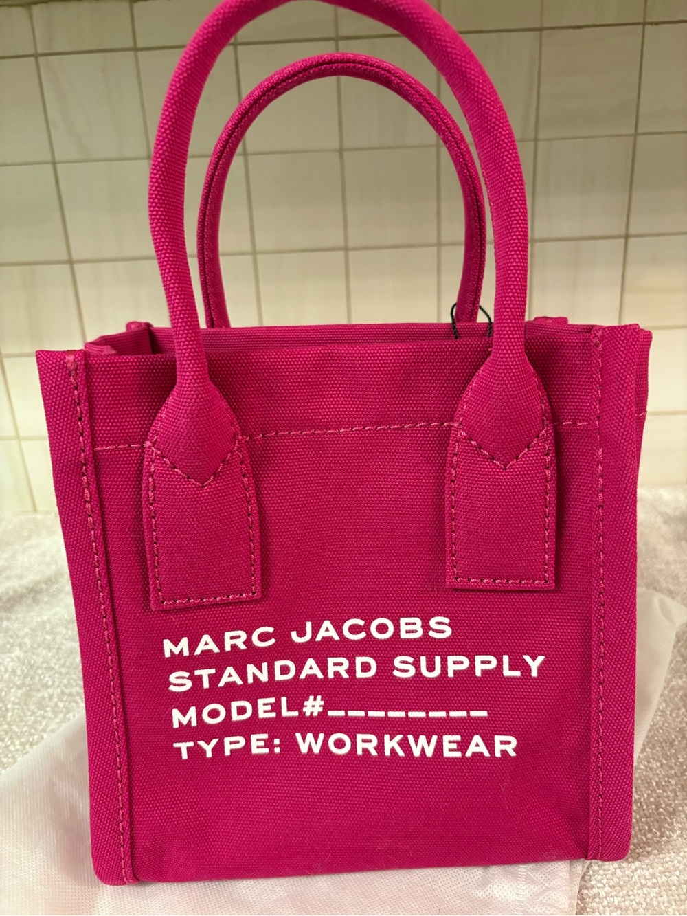 NWT Marc Jacobs Pink Canvas Mini Workwear Tote